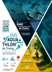 Aquathlon à la base de loisir de Choisy : course adultes et sélectif jeunes